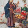 Young Lady Fruit Seller Diamond Painting