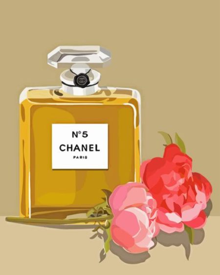 Chanel Bottle And Flowers Diamond Painting