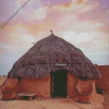 Hut In Desert Diamond Painting