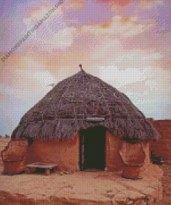 Hut In Desert Diamond Painting