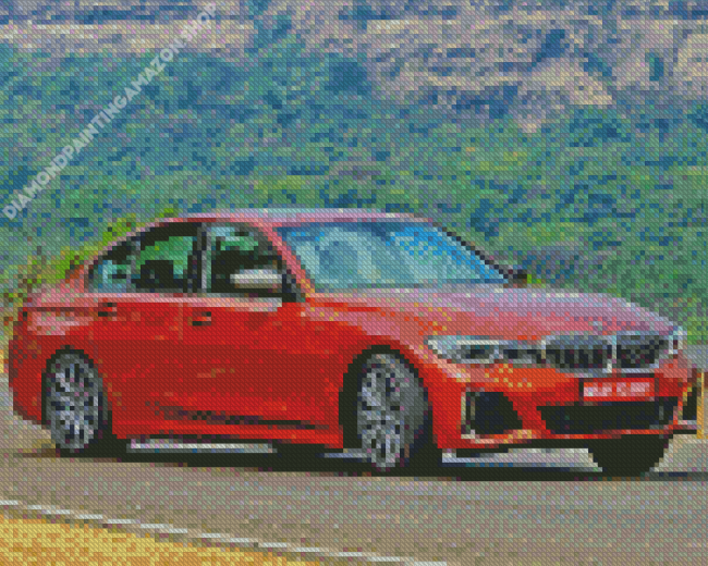 Orange Bmw 340i Diamond Painting