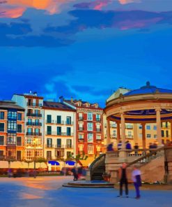 Pamplona Plaza Del Castillo Diamond Painting