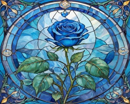 Rose With Stained Glass Diamond Painting