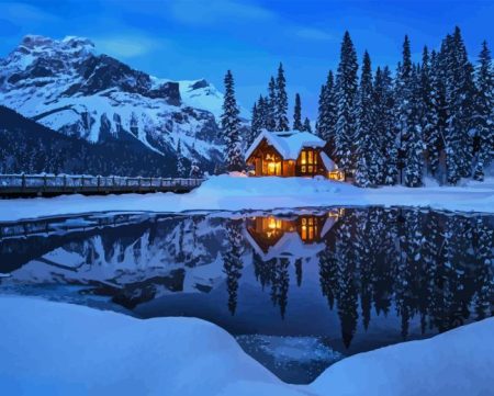 Snowy Winter Scene Diamond Painting