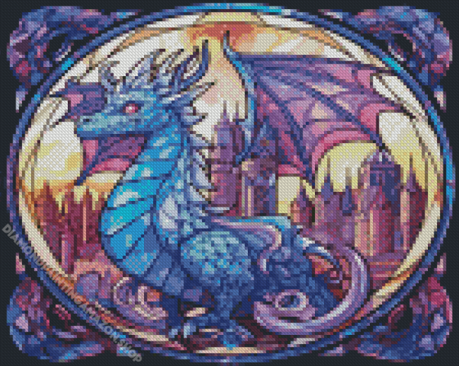 Stained Glass Dragon Diamond Painting