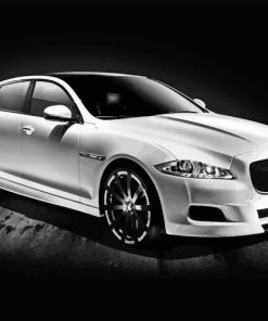 White Jaguar XJ Car Diamond Painting