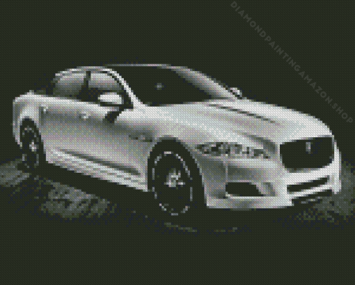 White Jaguar XJ Car Diamond Painting