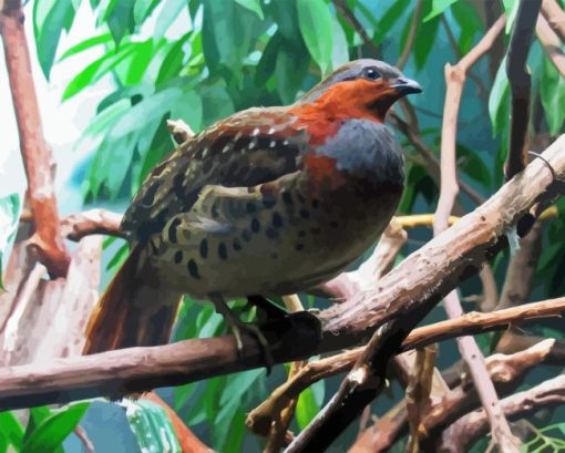 Chinese Bamboo Partridge On Branch Diamond Painting