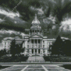 Black And White Colorado State Capitol Diamond Painting