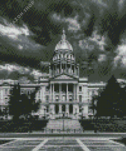 Black And White Colorado State Capitol Diamond Painting