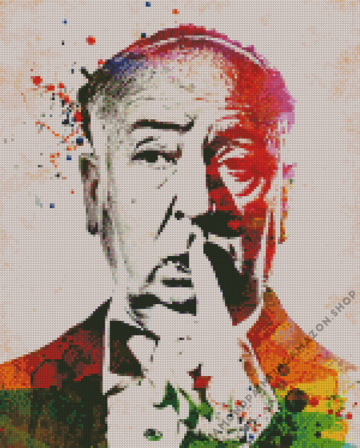 Colorful Alfred Hitchcock Diamond Painting