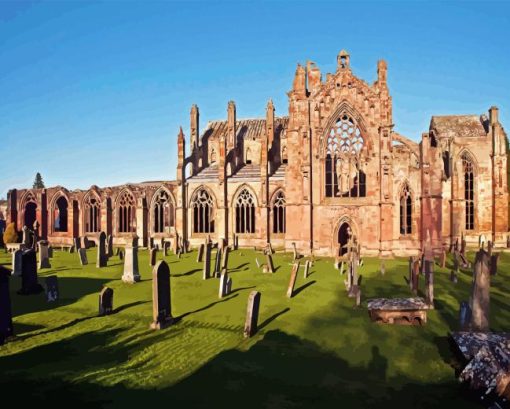 Melrose Abbey In Scotland Diamond Painting