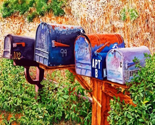 Old Mailboxes Diamond Painting