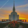 Oquirrh Temple At Sunset Diamond Painting