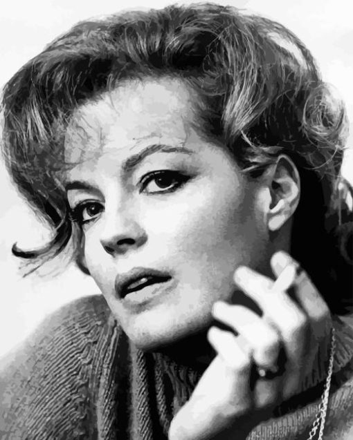 Black And White Romy Schneider Diamond Painting