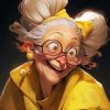 Funny Cool Old Lady Diamond Painting