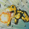 Agumon Fire Ball Diamond Painting