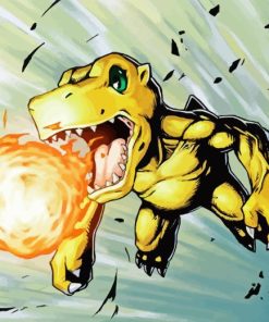 Agumon Fire Ball Diamond Painting