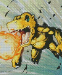 Agumon Fire Ball Diamond Painting