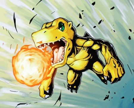Agumon Fire Ball Diamond Painting