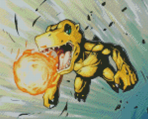 Agumon Fire Ball Diamond Painting