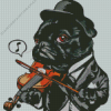 Dog With Violin Diamond Painting