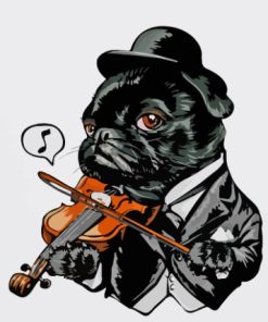 Dog With Violin Diamond Painting