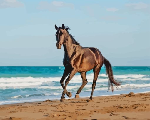 Horse At The Beach Diamond Painting