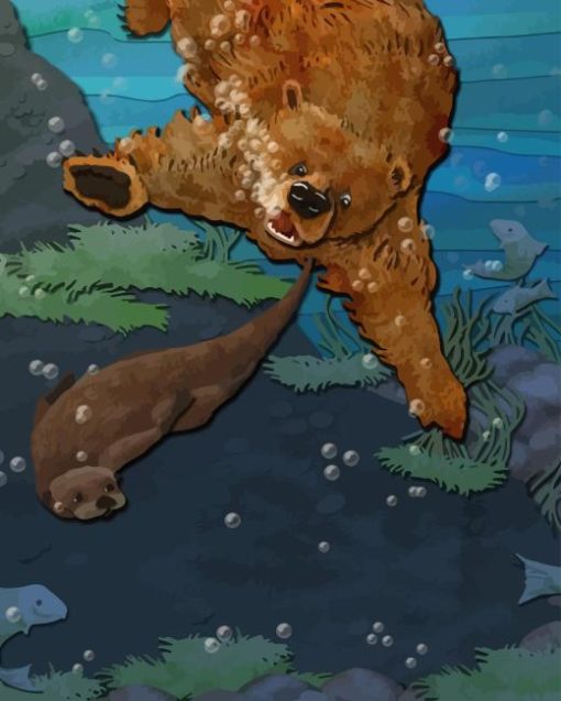 Otter And Bear Diamond Painting