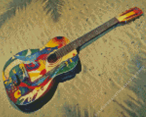 Painted Guitar Diamond Painting