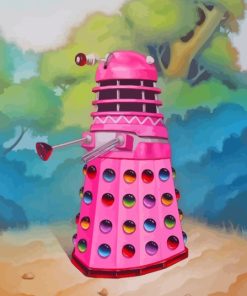 Pink Dalek Art Diamond Painting