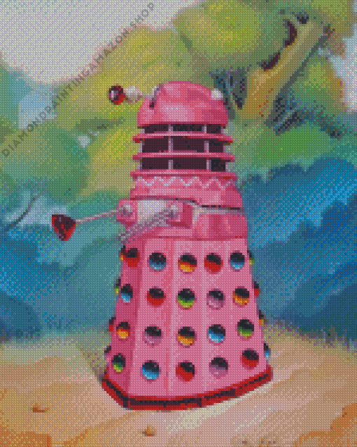 Pink Dalek Art Diamond Painting