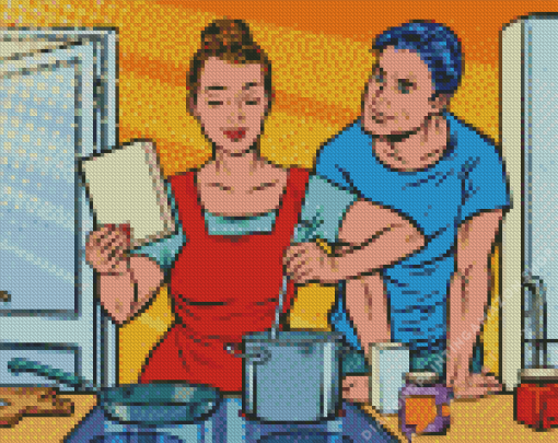 Kitchen Couple Diamond Painting