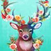 Spring Flowers Deer Diamond Painting