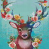 Spring Flowers Deer Diamond Painting