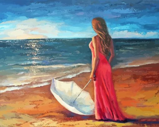 Woman On Beach Diamond Painting