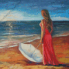 Woman On Beach Diamond Painting