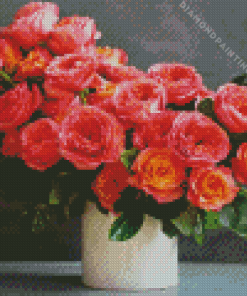 Peachy Flowers Diamond Painting