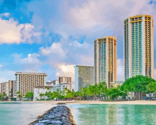 Waikiki Beach Diamond Painting