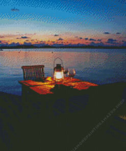 Dinner By Lake Diamond Painting