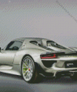 Silver Porsche 918 Diamond Painting