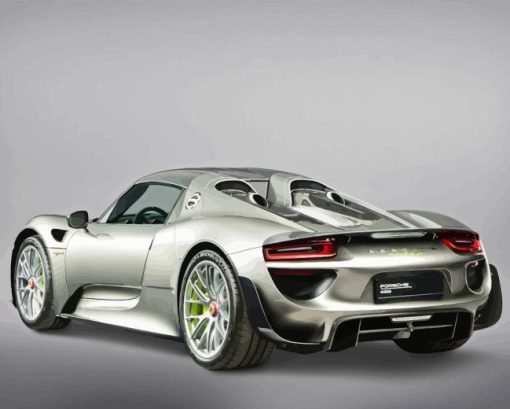 Silver Porsche 918 Diamond Painting