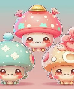 Cute Mushrooms Diamond Painting