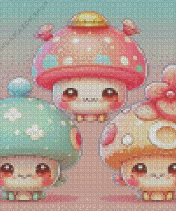 Cute Mushrooms Diamond Painting