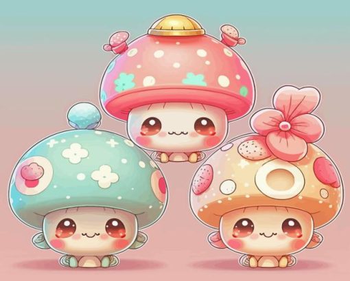 Cute Mushrooms Diamond Painting