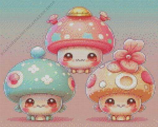 Cute Mushrooms Diamond Painting