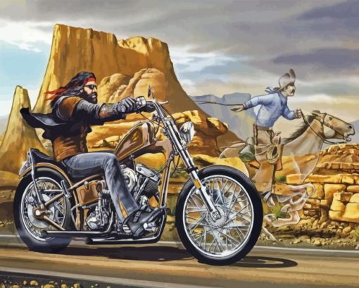 Horse And Motorcycle Diamond Painting