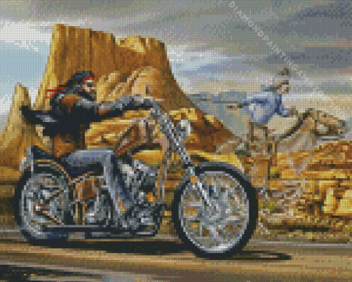 Horse And Motorcycle Diamond Painting