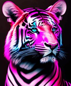 Pink Tiger Diamond Painting