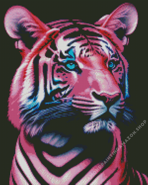 Pink Tiger Diamond Painting